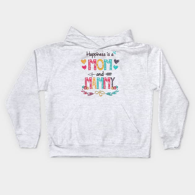 Happiness Is A Mom And Mammy Wildflower Happy Mother's Day Kids Hoodie by KIMIKA